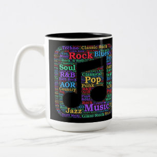 Tasse 2 Couleurs Genres de musique colorée