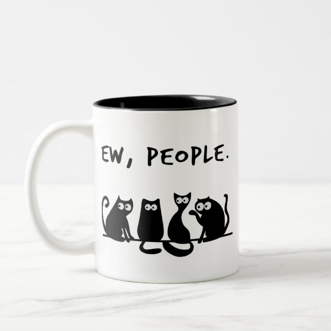 Tasse 2 Couleurs Gens Sales Drôles Chats Noirs (Gauche)