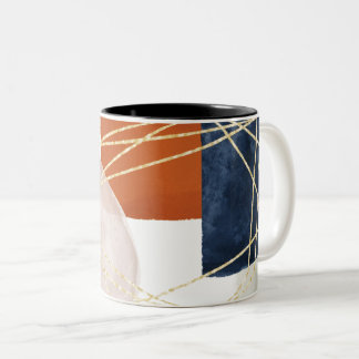 Tasse 2 Couleurs Géométrie Abstraite du milieu du siècle