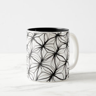 Tasse 2 Couleurs Géométrie de filet – Abstrait en maille de diamant