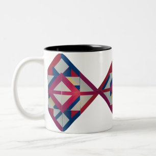 Tasse 2 Couleurs Géométrie en diamant rétro - Gras coloré