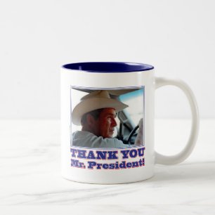 Tasse 2 Couleurs George Bush/Merci !