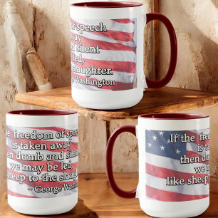 Tasse 2 Couleurs George Washington Citation sur la liberté d'expres