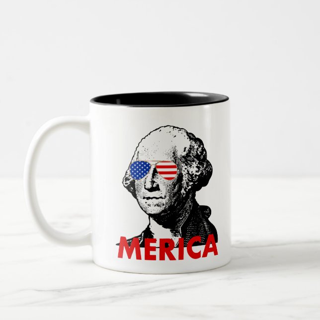 Tasse 2 Couleurs george washington merica (Gauche)