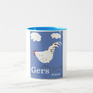 Tasse 2 Couleurs Gers France Affiche de voyage vintage