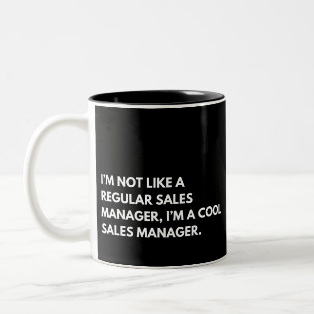 Tasse 2 Couleurs Gestionnaire de ventes Drôle à dire (Gauche)