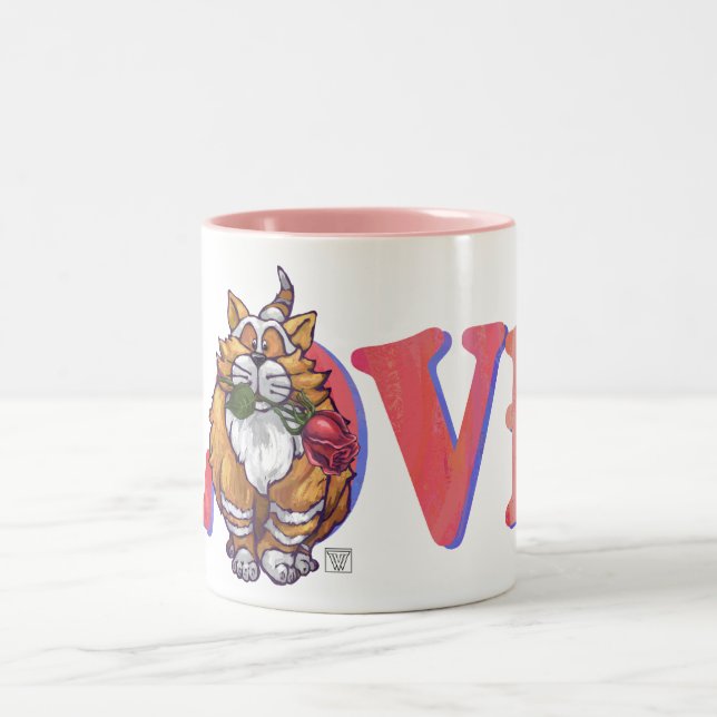 Tasse 2 Couleurs Ginger Cat Saint-Valentin (Centre)