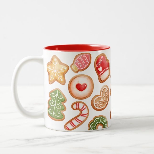 Tasse 2 Couleurs Gingerbread Cookies Baking Festin Noël (Gauche)