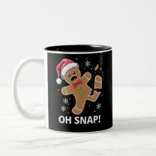 Tasse 2 Couleurs Gingerbread Man Oh Snap Christmas Funny Cookie