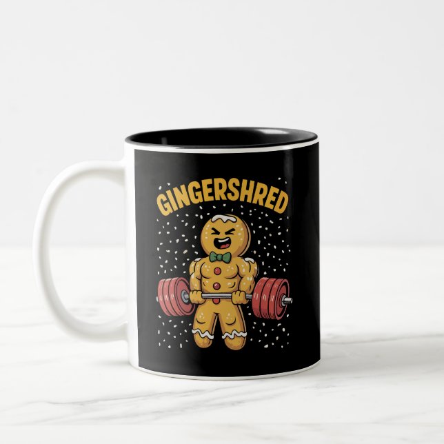 Tasse 2 Couleurs Gingersher Funny Gingerbread Homme Gym Bodybuildin (Gauche)