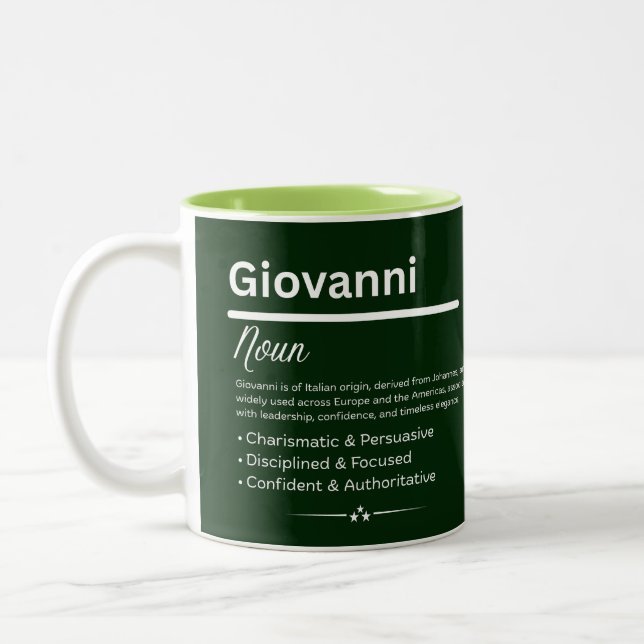 Tasse 2 Couleurs Giovanni Nom Personnalisé (Gauche)
