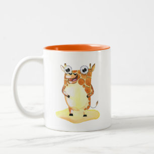 Tasse 2 Couleurs Giraffe d'aquarelle Whimsical Collectif