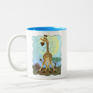 Tasse 2 Couleurs Giraffe de Parade Animale Venant et Partant