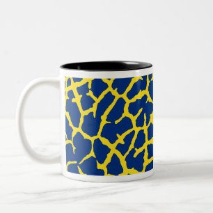 Tasse 2 Couleurs Giraffe Imprimé Marine Jaune
