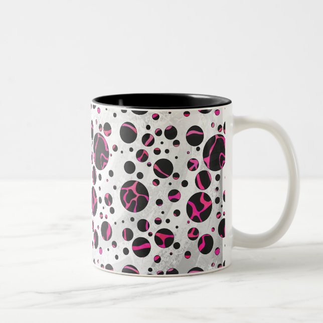 Tasse 2 Couleurs Giraffe rose chaude et noire (Droit)