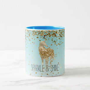 Tasse 2 Couleurs Girl Aqua Gold Confetti Parties scintillant Unicor