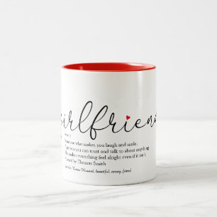 Tasse 2 Couleurs Girlfriend Définition Chic Script Love Heart