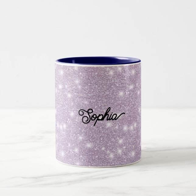 Tasse 2 Couleurs Girly Lavender Glitter Sparkle Birthday (Centre)