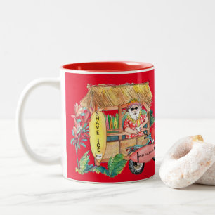 Tasse 2 Couleurs Glace de rasage Hawaii Père Noël Mele Kalikimaka