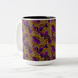 Tasse 2 Couleurs Glamour Urbain Imprimé Animal Avec Chaînes Sur Vio