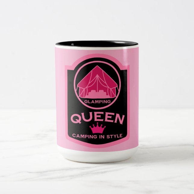 Tasse 2 Couleurs Glamping Queen Camping En Style (Centre)