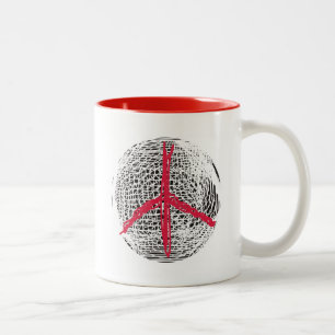 Tasse 2 Couleurs Globe de paix aucune guerre aucun combat aucun
