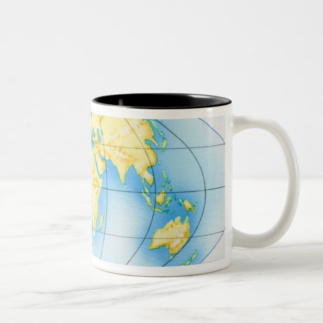 Tasse 2 Couleurs Globe du monde (Droit)