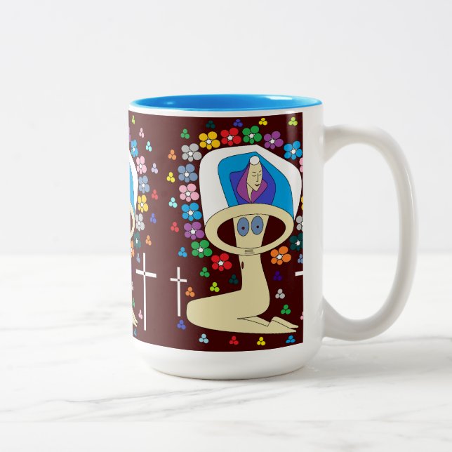 Tasse 2 Couleurs gloire à la bienheureuse vierge marie (Droit)