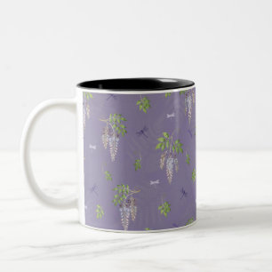 Tasse 2 Couleurs Glycine, Fougère et Libellules