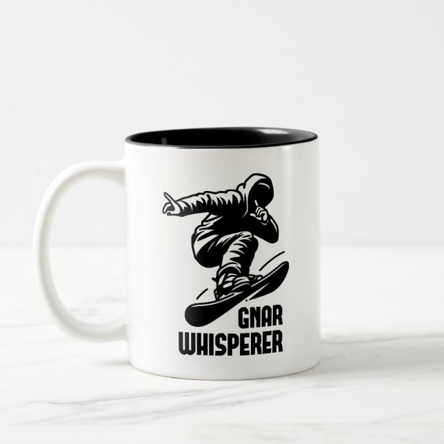 Tasse 2 Couleurs Gnar Whisperer Snowboard (Gauche)