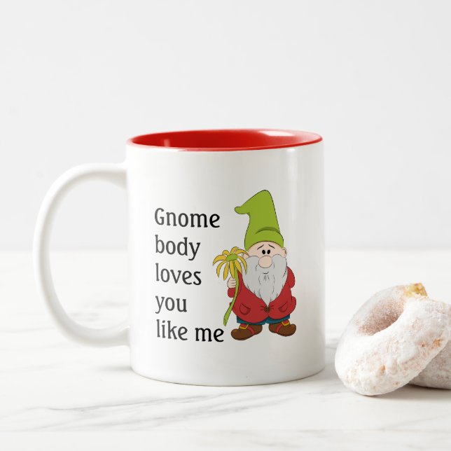 Tasse 2 Couleurs Gnome Body Vous Aime Moi (Avec donut)