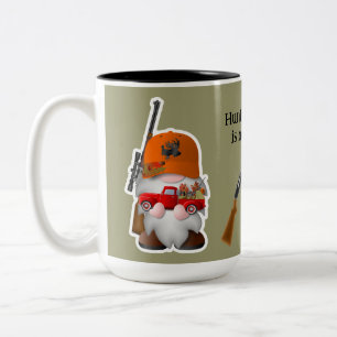 Tasse 2 Couleurs Gnome chasseur avec petit camion rouge