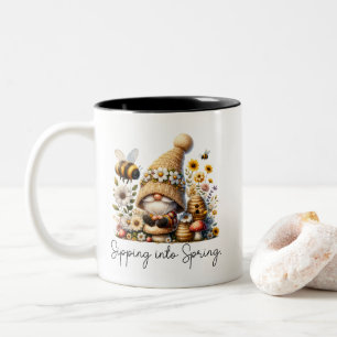 Tasse 2 Couleurs Gnome et printemps des abeilles