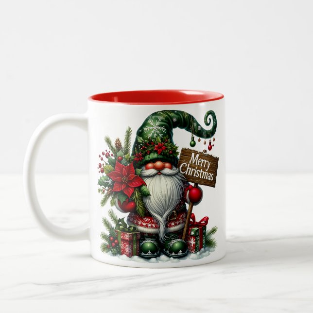 Tasse 2 Couleurs Gnome Merry Christmas (Gauche)
