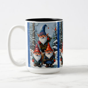 Tasse 2 Couleurs Gnomes de la forêt hivernale