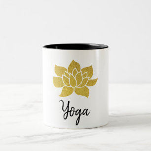 Tasse 2 Couleurs *~* Gold Lotus Yoga Yogi Golden Lotus