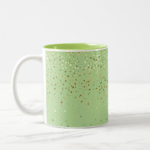 Tasse 2 Couleurs Golden Petite Stars Café Mug-Apple Green