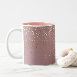 Tasse 2 Couleurs Golden Petite Stars Café Mug-Mauve