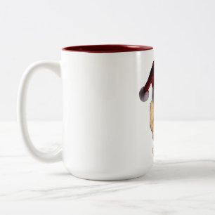 Tasse 2 Couleurs Golden Retriever dans un Casquette du Père Noël