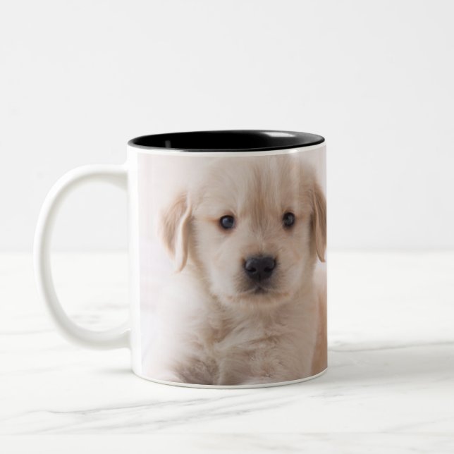 Tasse 2 Couleurs Golden retriever se couchant (Gauche)