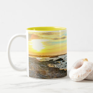 Tasse 2 Couleurs Golden Sunset Ocean Photo photo Nature photo Papa