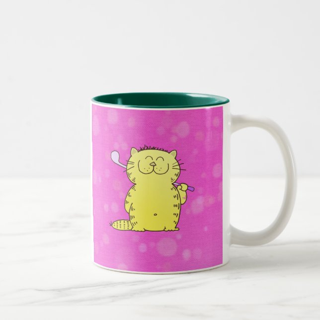Tasse 2 Couleurs Golf mignon de chaton (Droit)