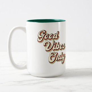Tasse 2 Couleurs Good Vibes rétro uniquement - Vintage