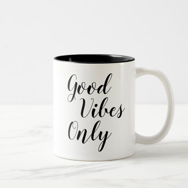 Tasse 2 Couleurs Good Vibes uniquement | Inspirer la citation de Sl (Droit)