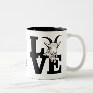 Tasse 2 Couleurs GOT LOVER   RETRO Chèvre L O V E - Chèvre blanche