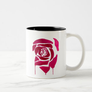 Tasse 2 Couleurs Gothique abstrait rose aquarelle art original
