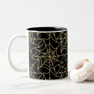 Tasse 2 Couleurs Gothique Halloween Spider Web Gold