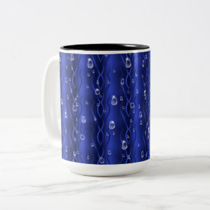 Tasse 2 Couleurs gouttes de pluie sur le métal bleu