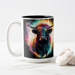 Tasse 2 Couleurs Grâce fantomatique : Highland Cow holographique sp