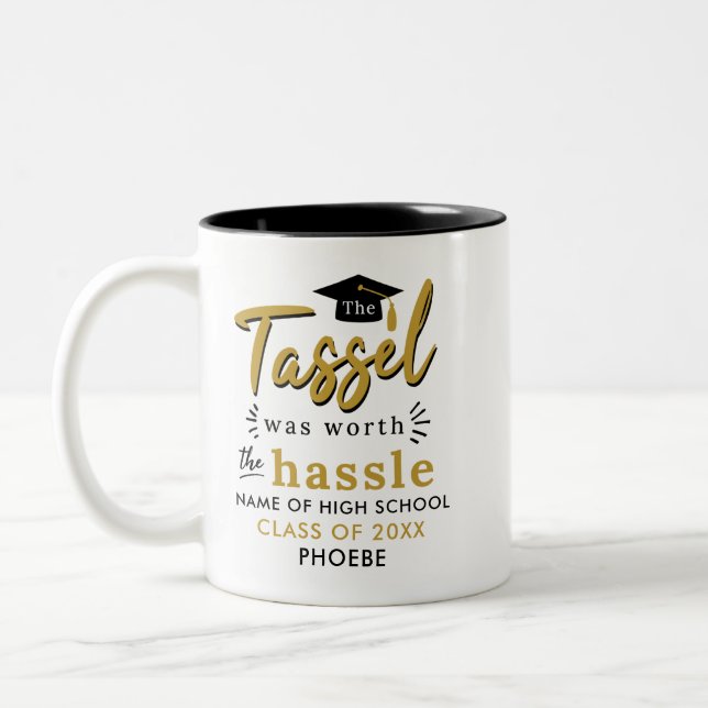 Tasse 2 Couleurs Graduation 2025 Tassel Vaut La Peine Hassle Keepsa (Gauche)